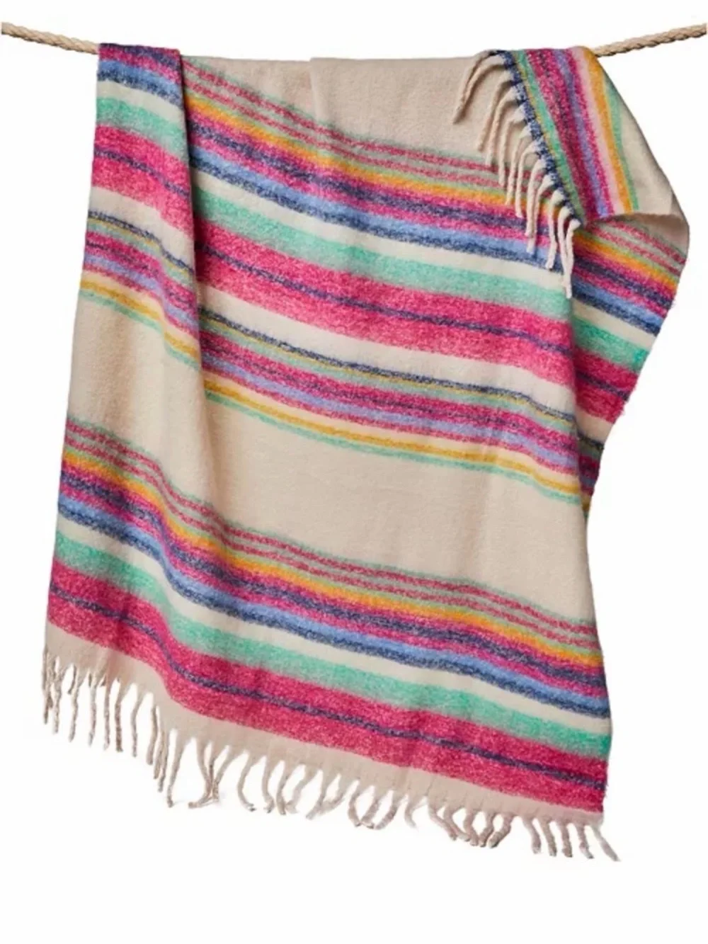 Free People Skye Stripe Fringe‎ Throw, 50
